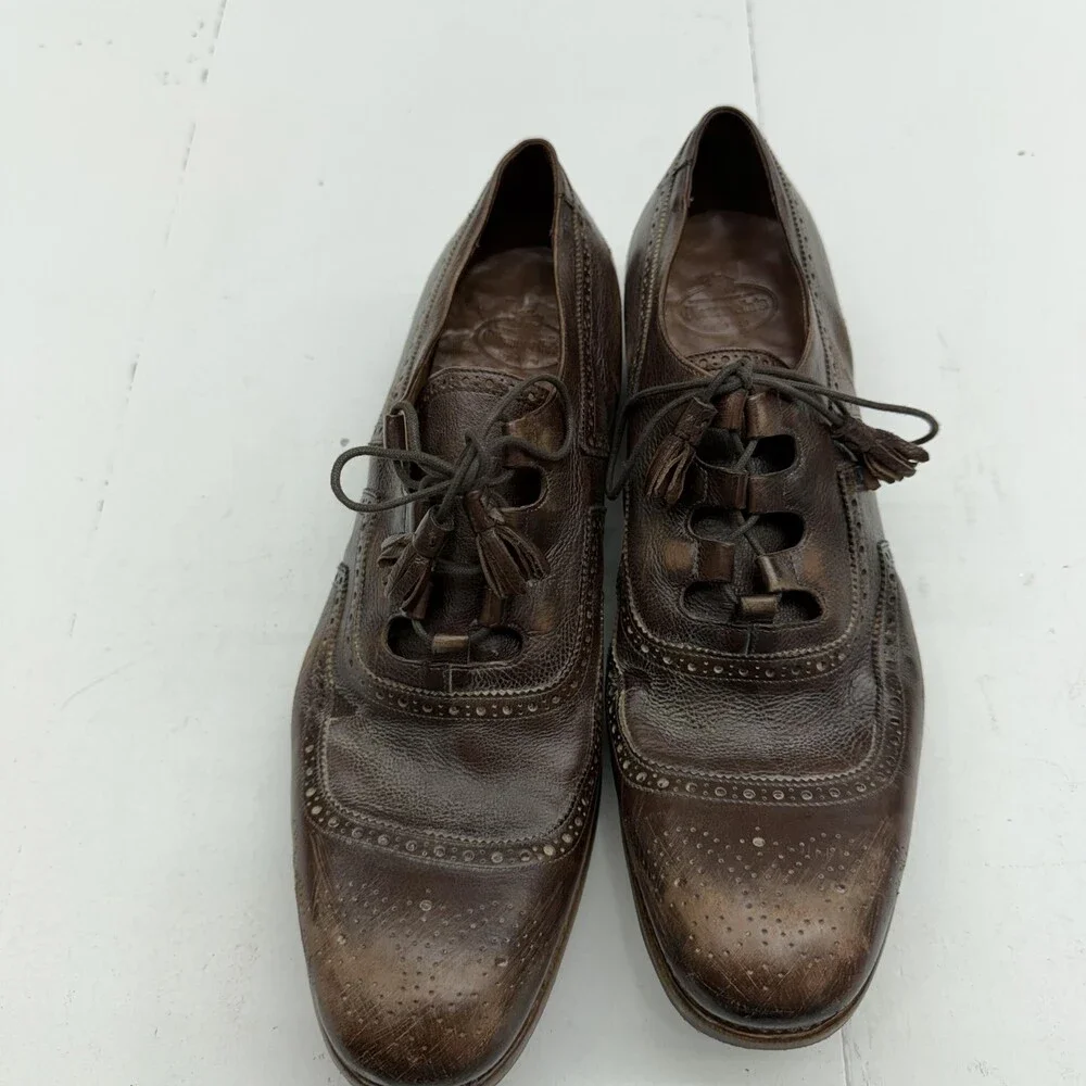 Church's Co Shanghai Brown Glacé Derby Dress Shoes Mens Size 12